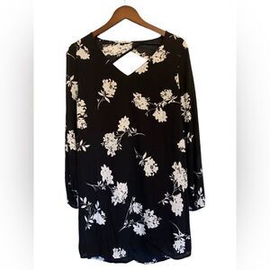 Charlotte Russe Black/White Floral Cut Out Dress S